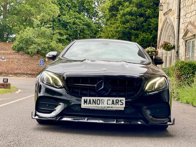 View MERCEDES-BENZ E CLASS 2018 18 MERCEDES E CLASS E220D AMG LINE AUTO HUGE SPEC BLACK 2DR COUPE ** FULL E63S STYLING PACK & 2