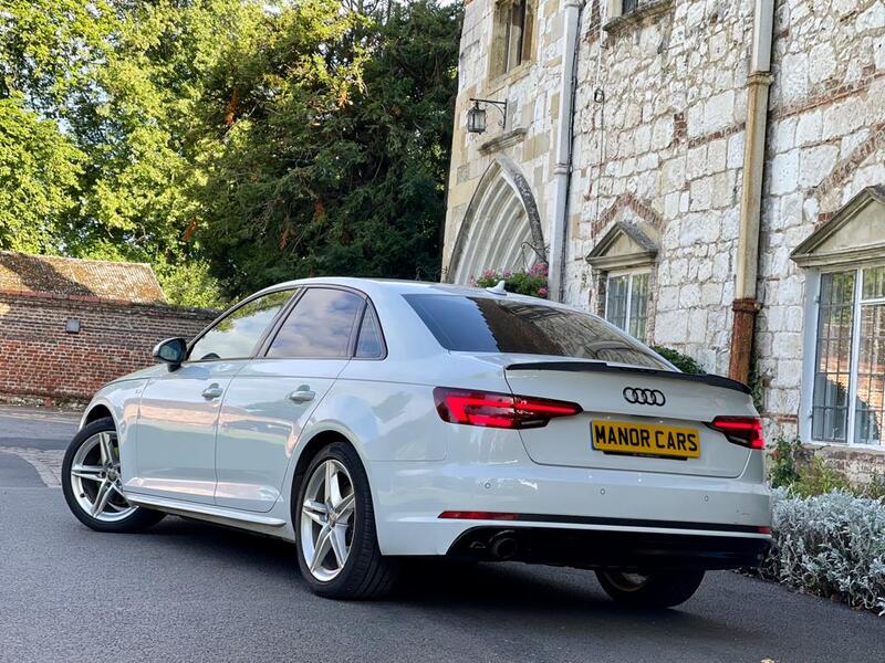 View AUDI A4 2018 AUDI A4 1.4 TFSI S LINE S TRONIC AUTO 4DR PETROL SALOON WHITE ** RS STYLING + BLACK PACK **